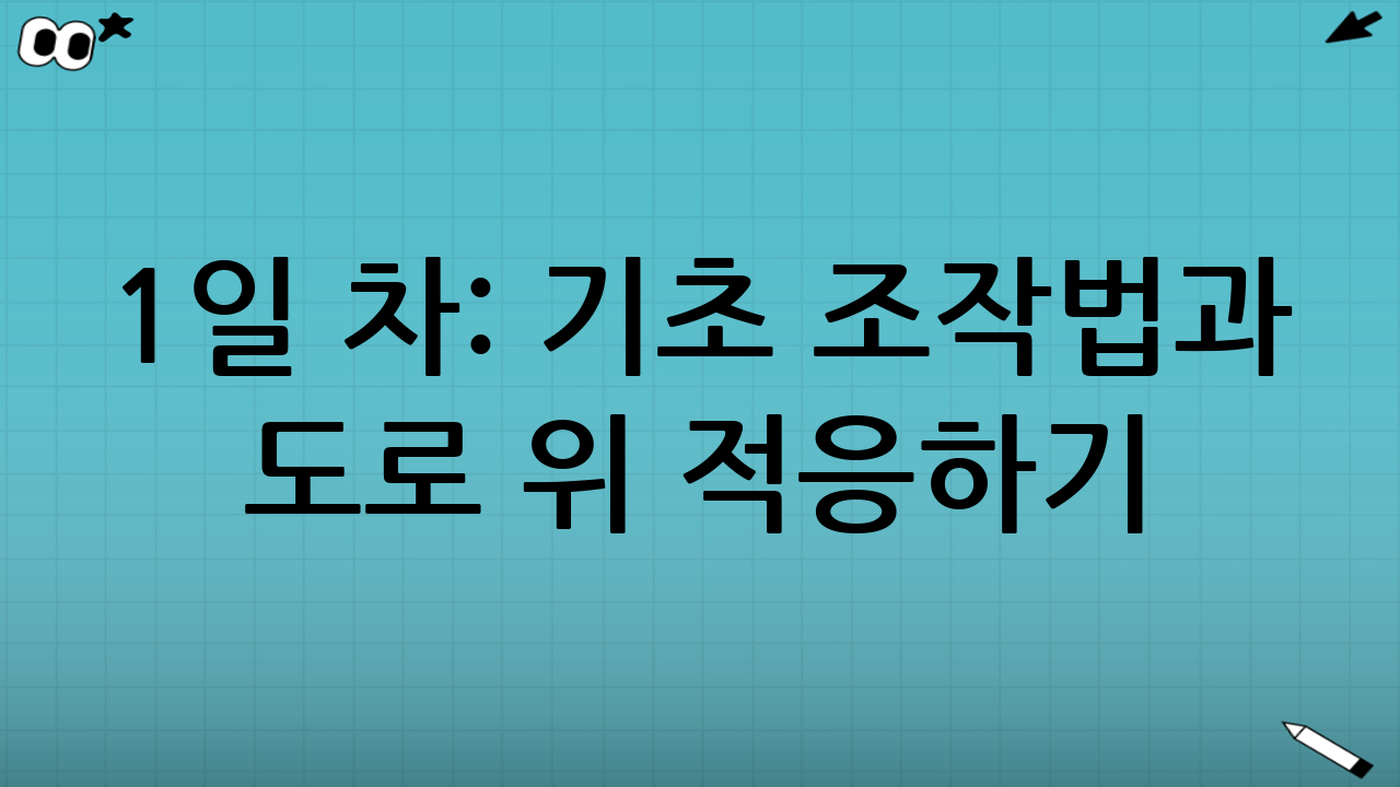 1일 차: 기초 조작법과 도로 위 적응하기