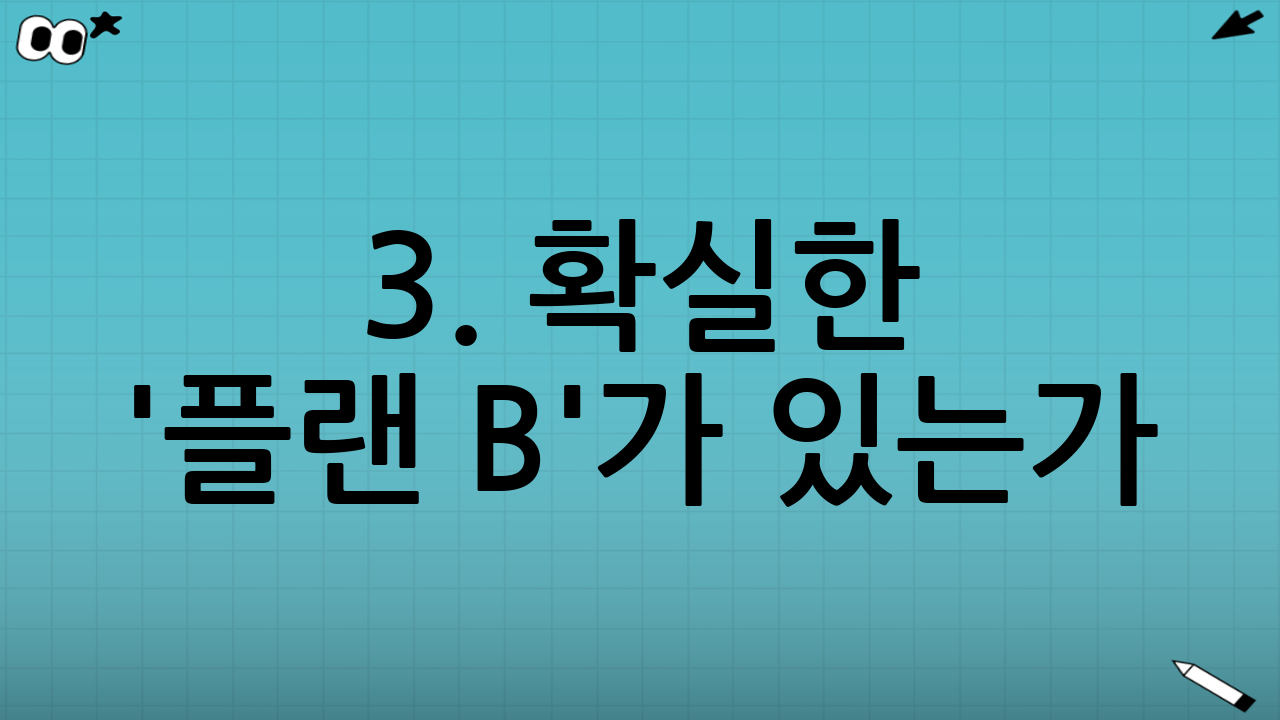 3. 확실한 '플랜 B'가 있는가?