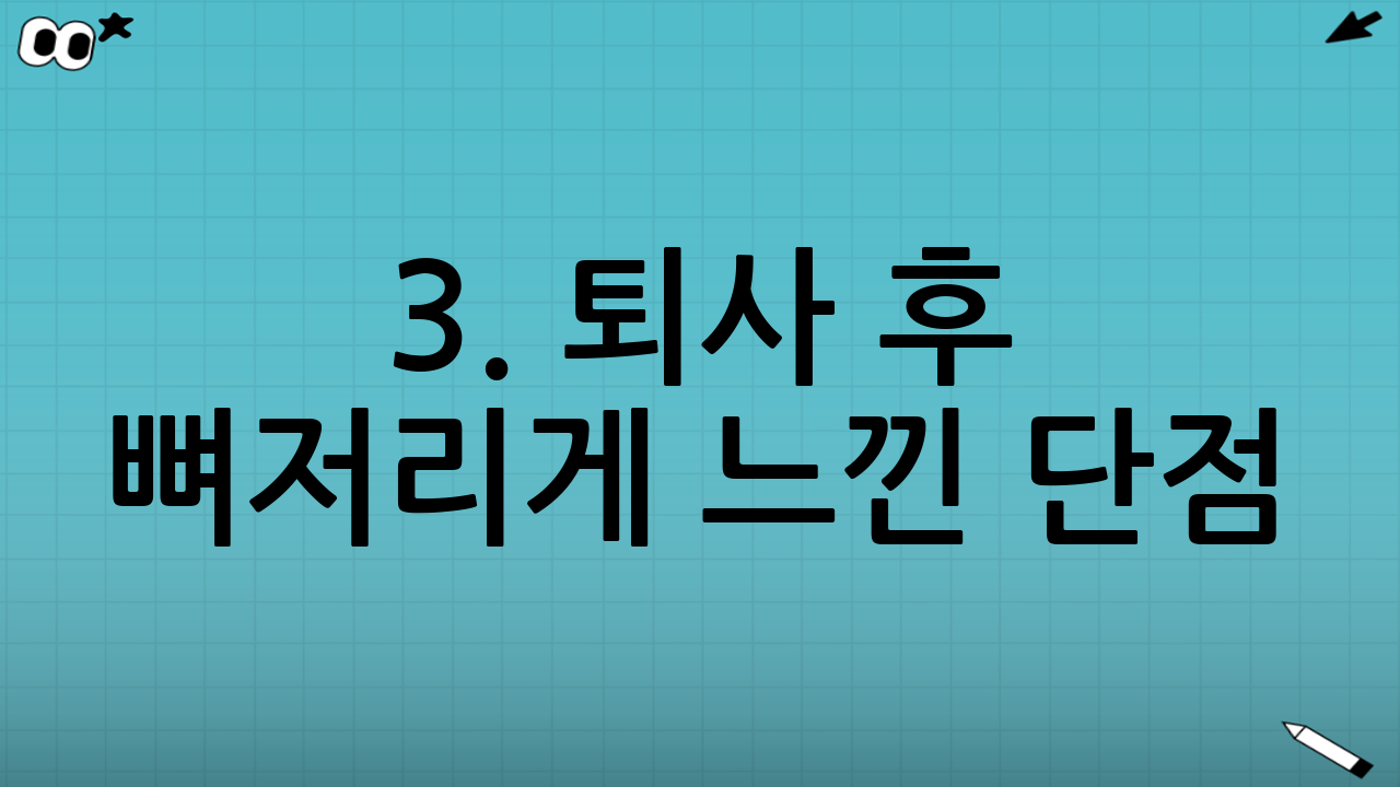 3. 퇴사 후 뼈저리게 느낀 단점 (The Bad)