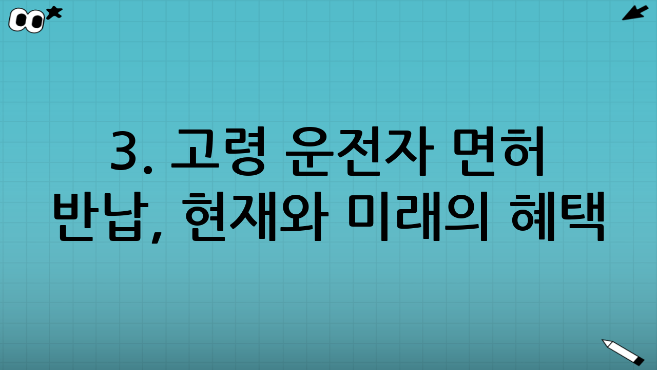 3. 고령 운전자 면허 반납, 현재와 미래의 혜택