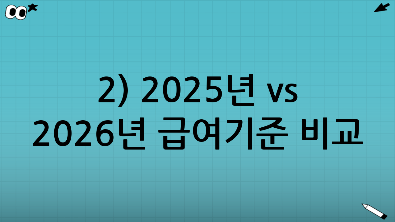 2) 2025년 vs 2026년 급여기준 비교: 무엇이 가장 먼저 달라지나