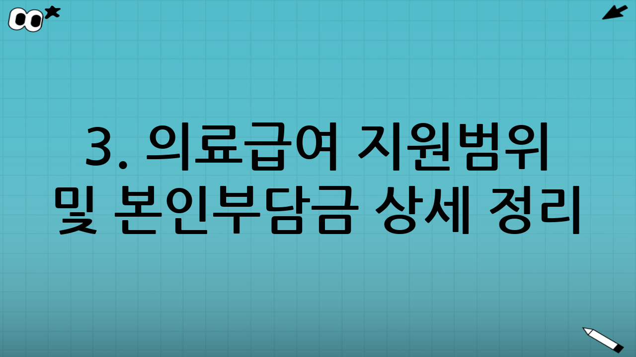 3. 의료급여 지원범위 및 본인부담금 상세 정리