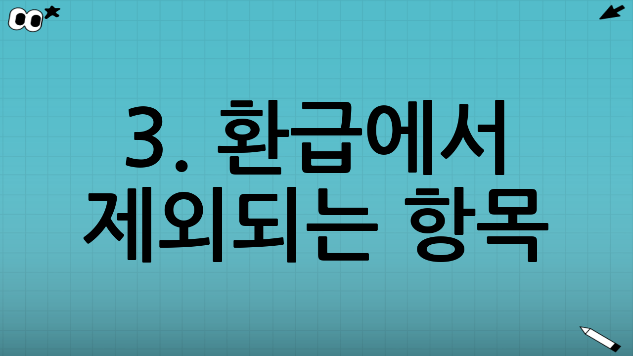 3. 환급에서 제외되는 항목 (주의사항)