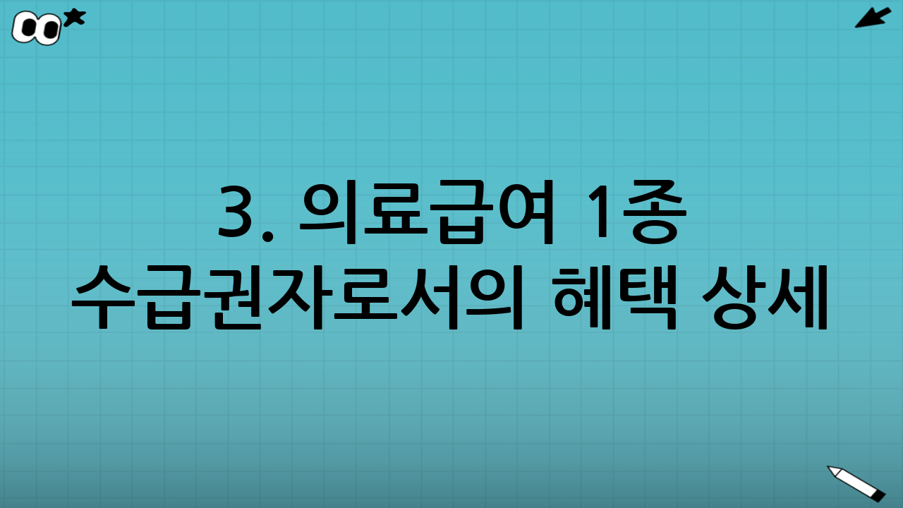 3. 의료급여 1종 수급권자로서의 혜택 상세