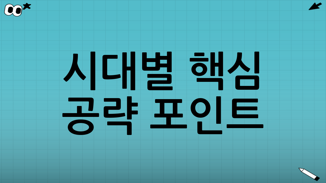 시대별 핵심 공략 포인트: 이것만은 꼭 챙기자!