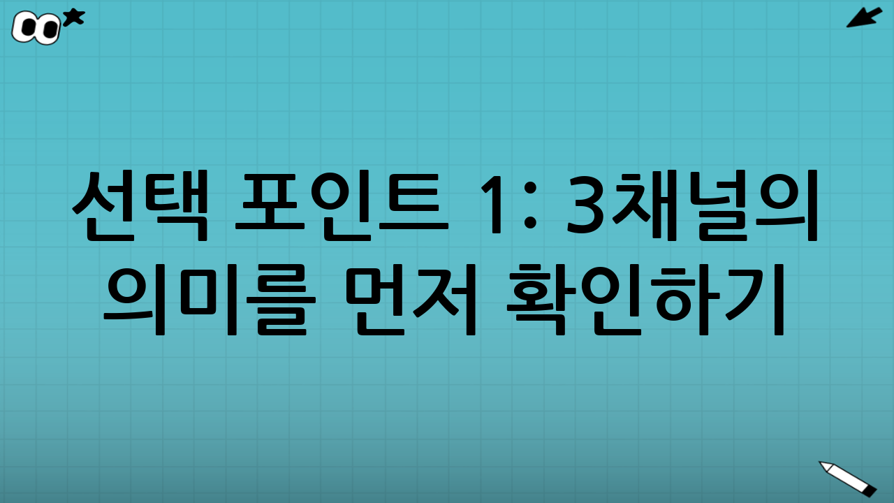 선택 포인트 1: “3채널”의 의미를 먼저 확인하기