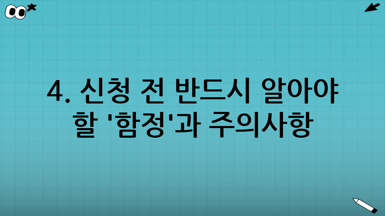 4. 신청 전 반드시 알아야 할 '함정'과 주의사항
