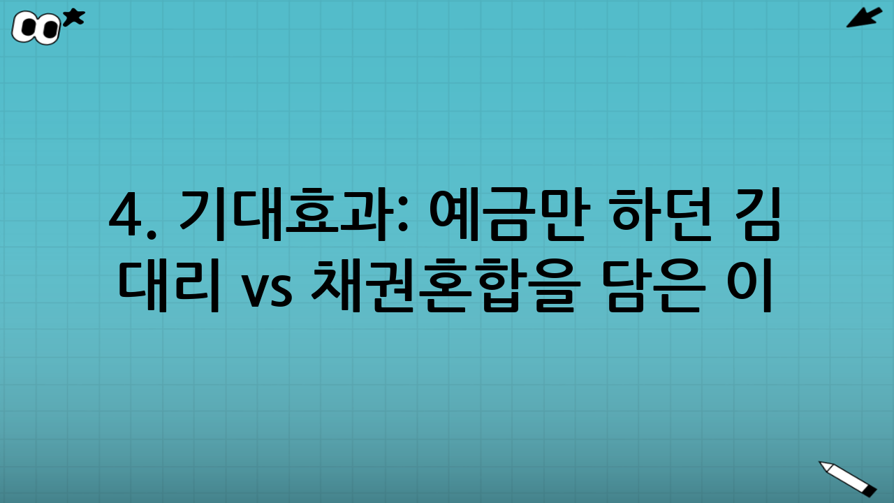 4. 기대효과: 예금만 하던 김 대리 vs 채권혼합을 담은 이 과장