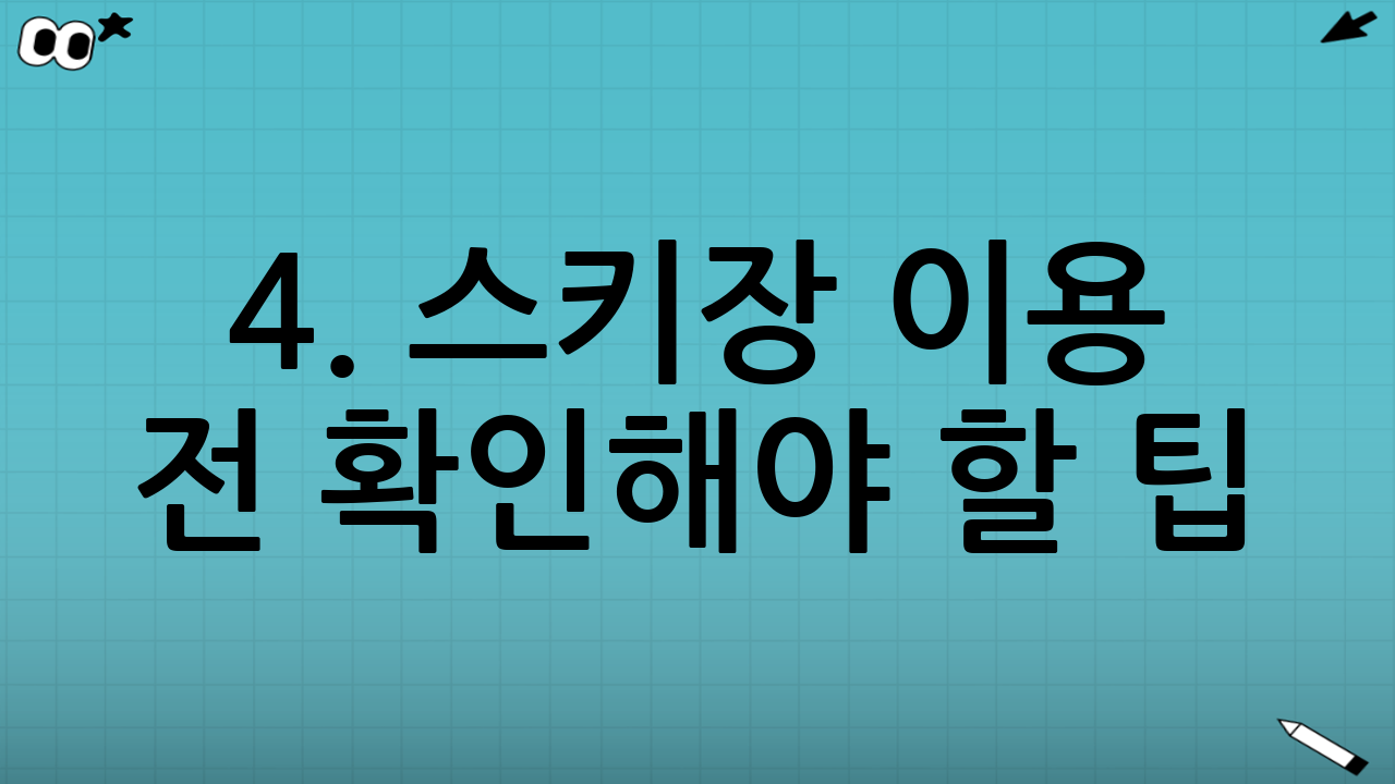 4. 스키장 이용 전 확인해야 할 팁