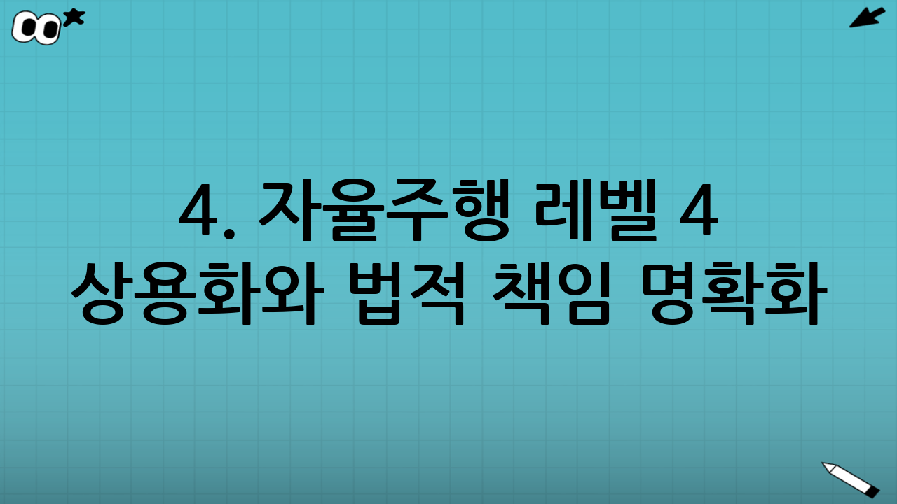 4. 자율주행 레벨 4 상용화와 법적 책임 명확화