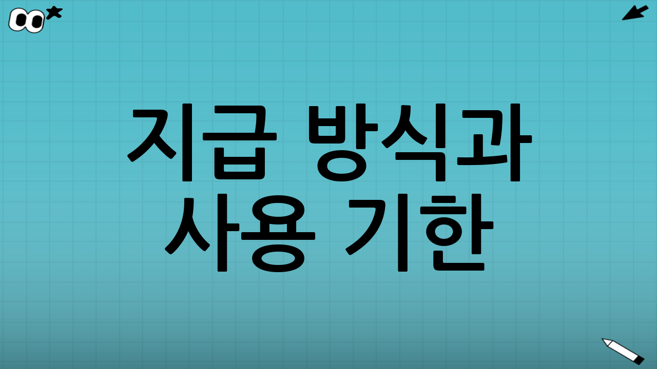 지급 방식과 사용 기한: 여기서 많이 놓친다