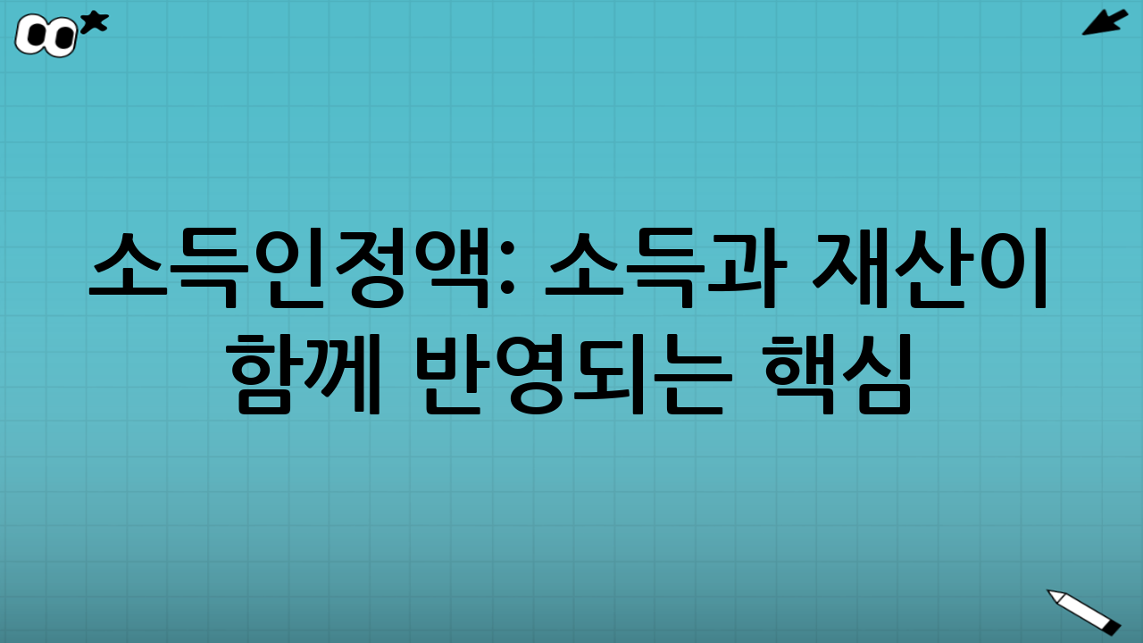 소득인정액: ‘소득’과 ‘재산’이 함께 반영되는 핵심