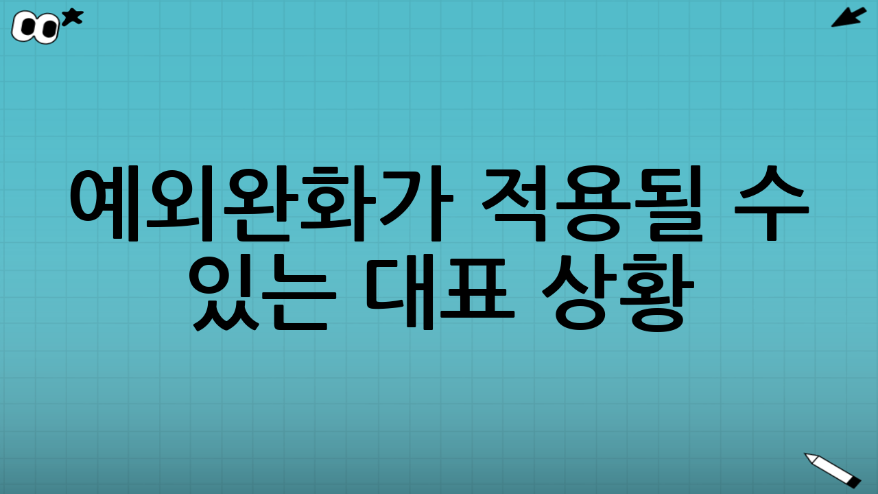 예외·완화가 적용될 수 있는 대표 상황