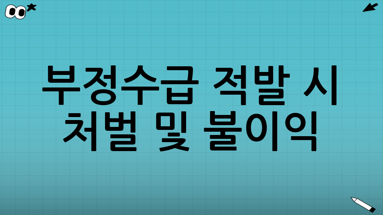 부정수급 적발 시 처벌 및 불이익