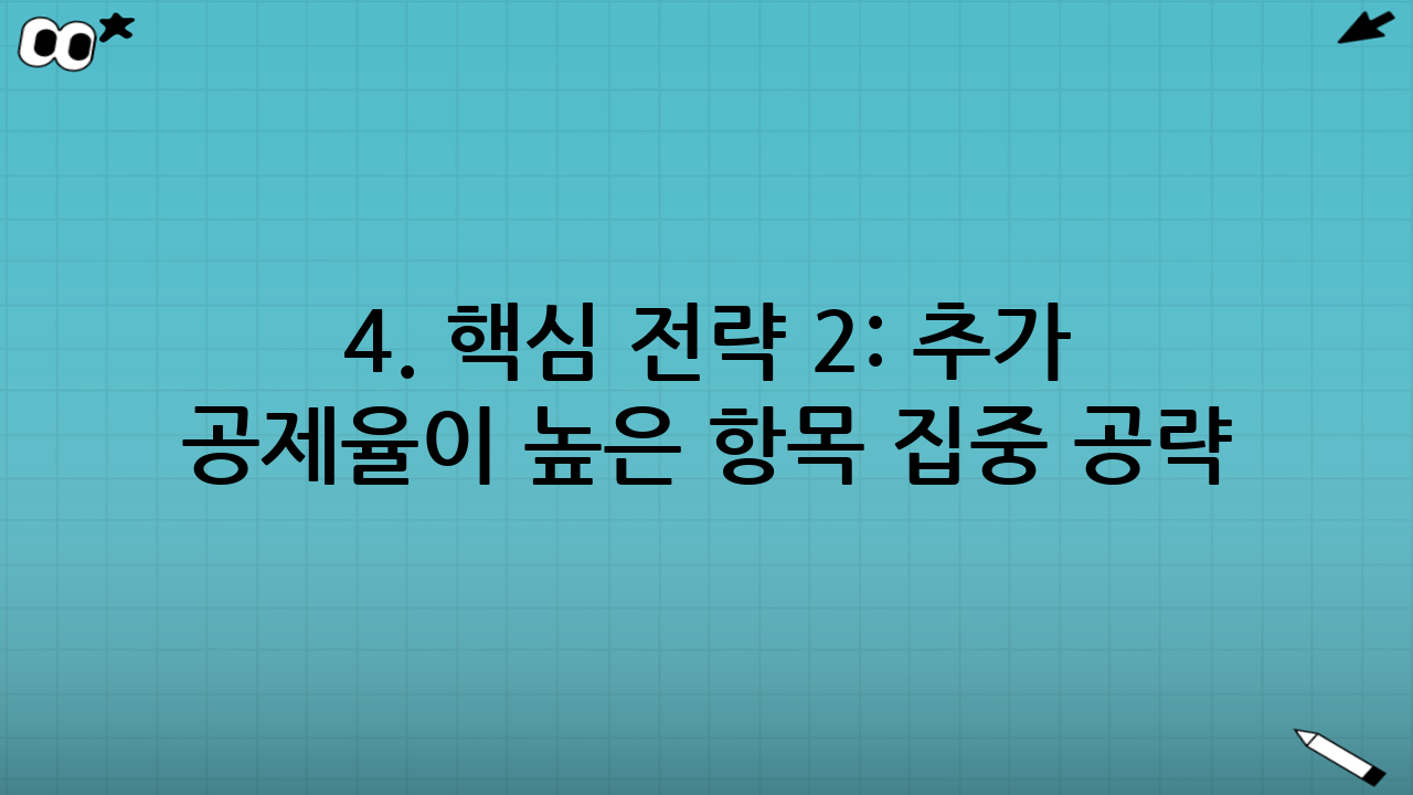 4. 핵심 전략 2: 추가 공제율이 높은 항목 집중 공략