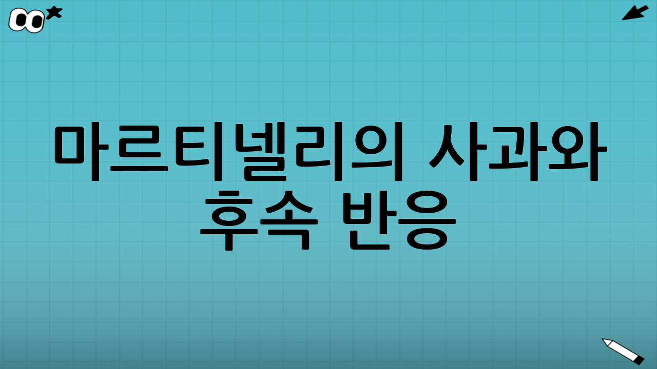 마르티넬리의 사과와 후속 반응