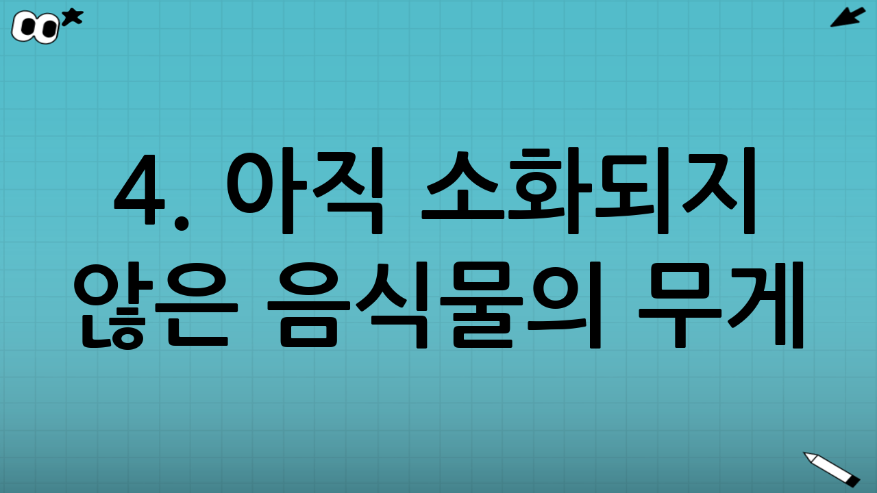 4. 아직 소화되지 않은 음식물의 무게