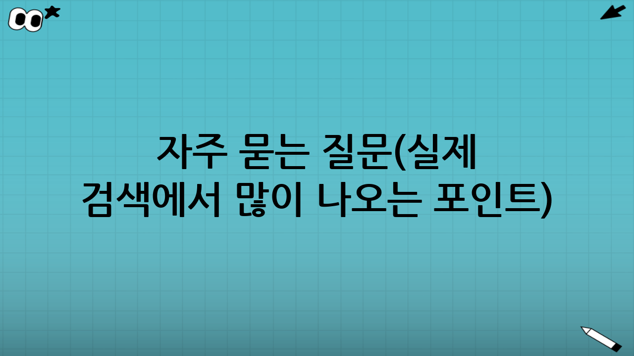 자주 묻는 질문(실제 검색에서 많이 나오는 포인트)