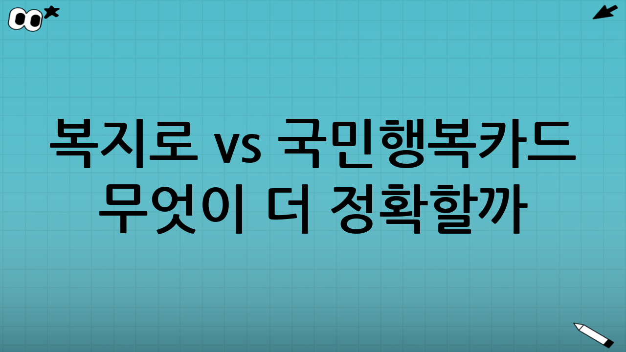 “복지로 vs 국민행복카드” 무엇이 더 정확할까?
