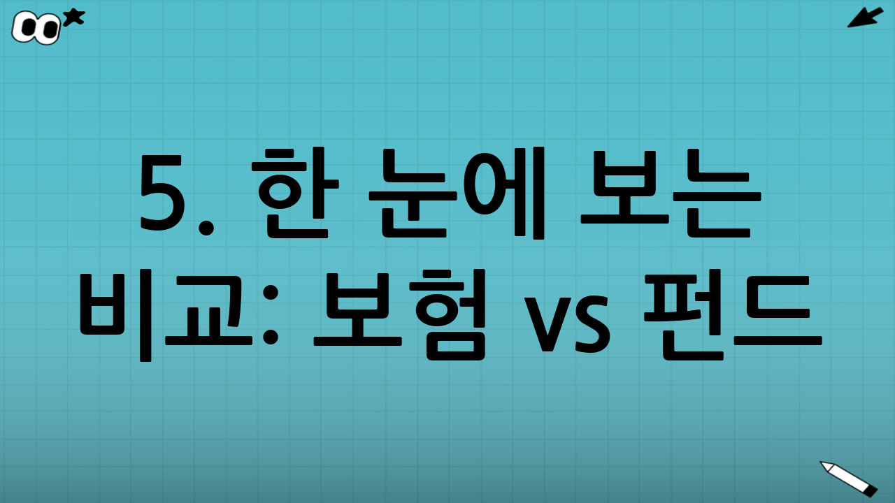 5. 한 눈에 보는 비교: 보험 vs 펀드 (선택 기준 한 장 정리)