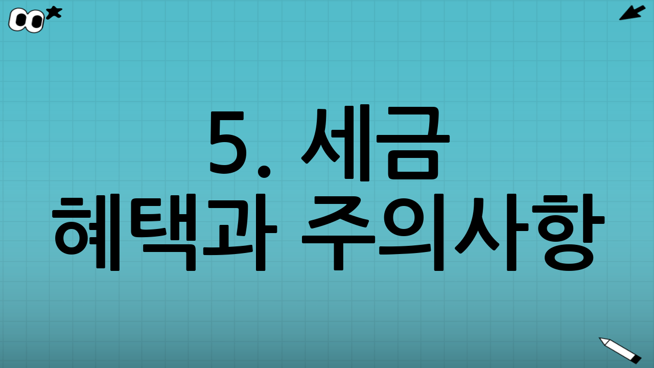 5. 세금 혜택과 주의사항