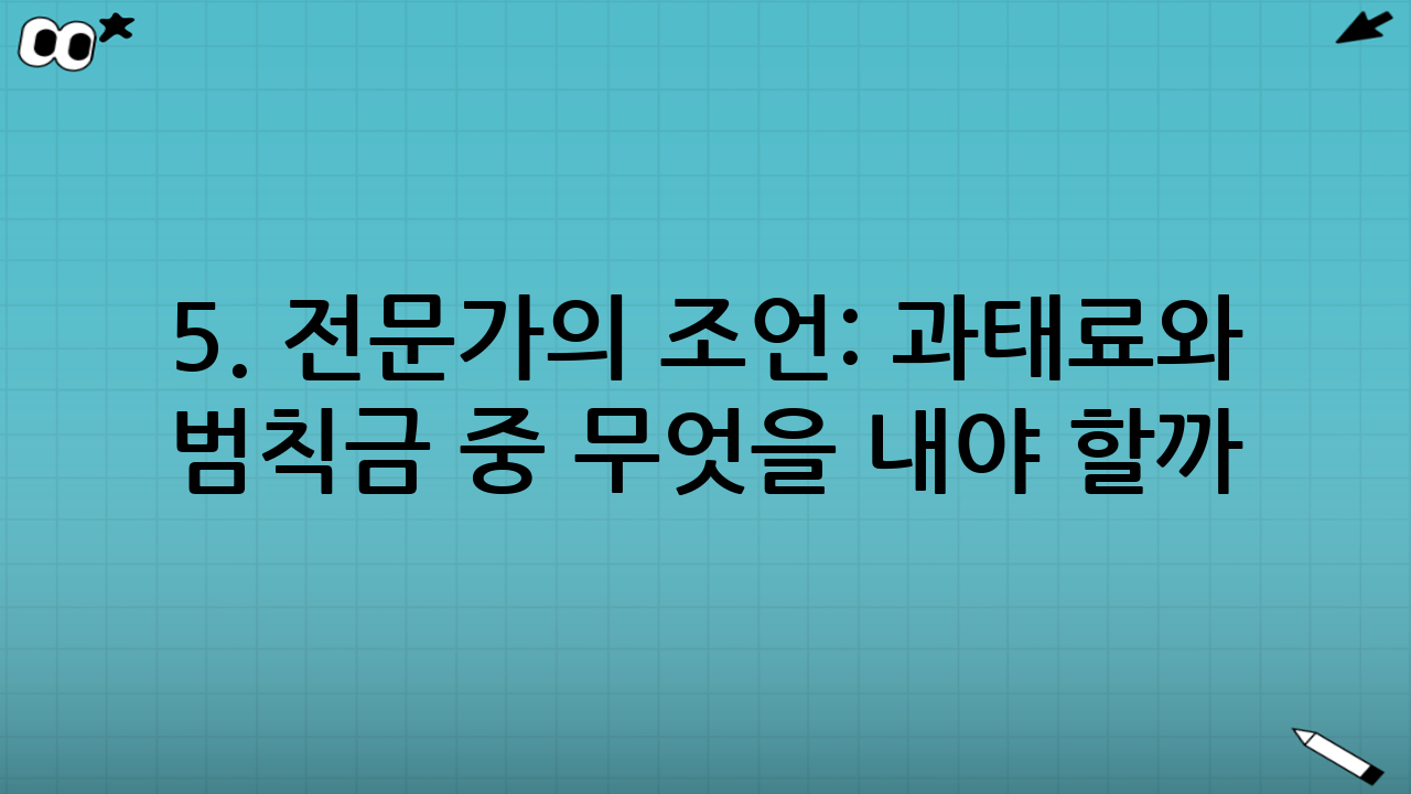 5. 전문가의 조언: 과태료와 범칙금 중 무엇을 내야 할까?
