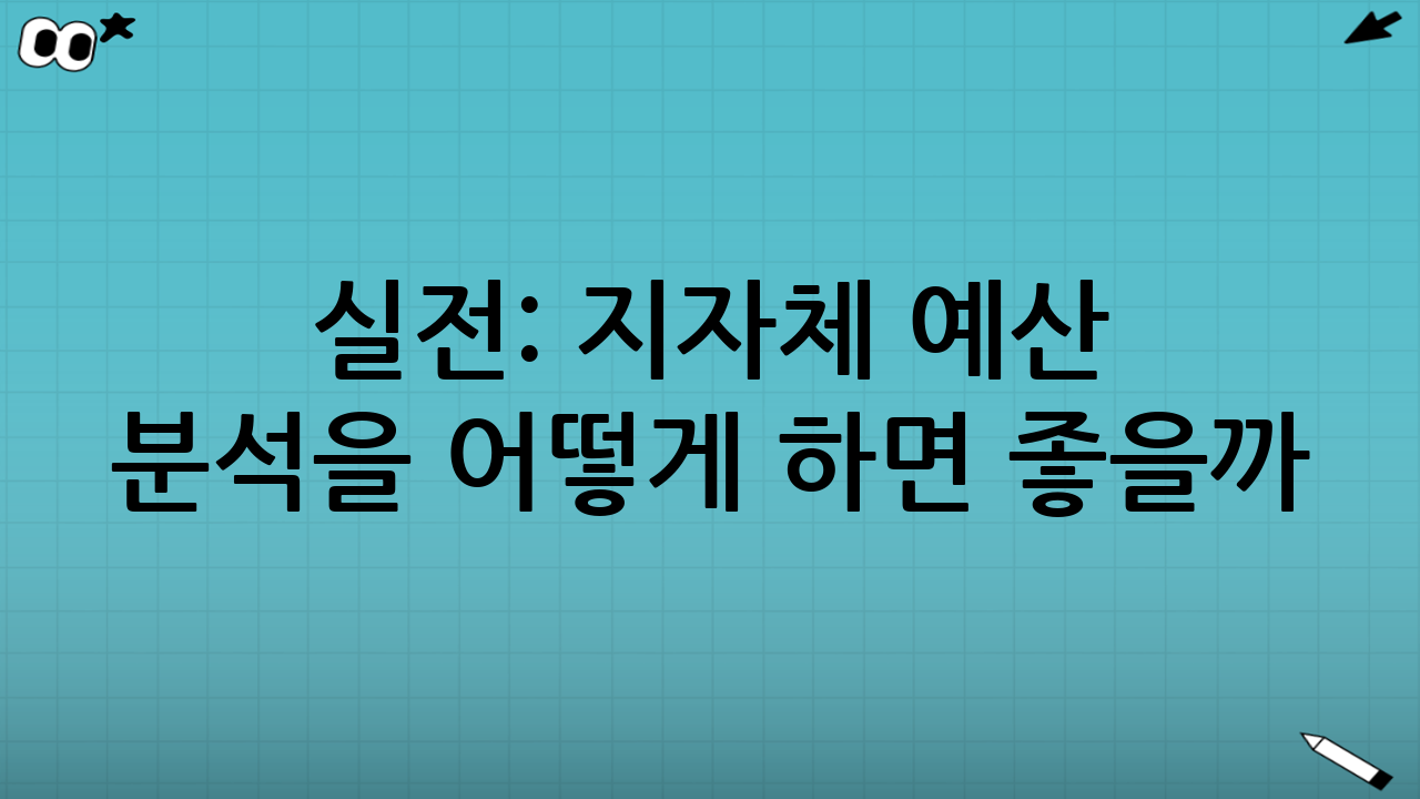 실전: 지자체 예산 분석을 어떻게 하면 좋을까 (개인용 체크리스트)