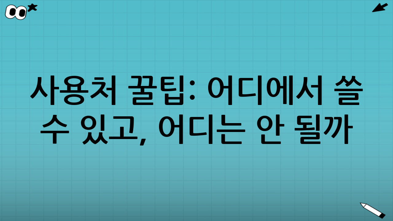사용처 꿀팁: 어디에서 쓸 수 있고, 어디는 안 될까?