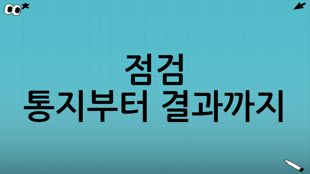 점검 통지부터 결과까지: 진행 흐름