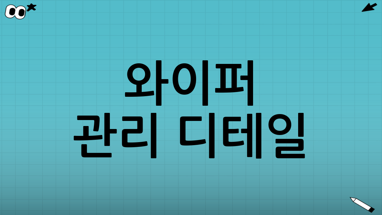 와이퍼 관리 디테일: 초보운전이 놓치기 쉬운 포인트