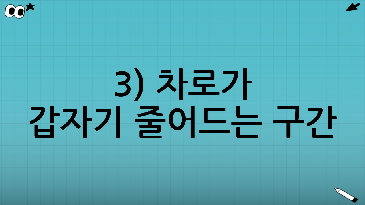 3) 차로가 갑자기 줄어드는 구간: “내가 양보해야 하나?”
