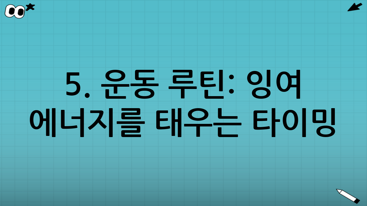 5. 운동 루틴: 잉여 에너지를 태우는 타이밍