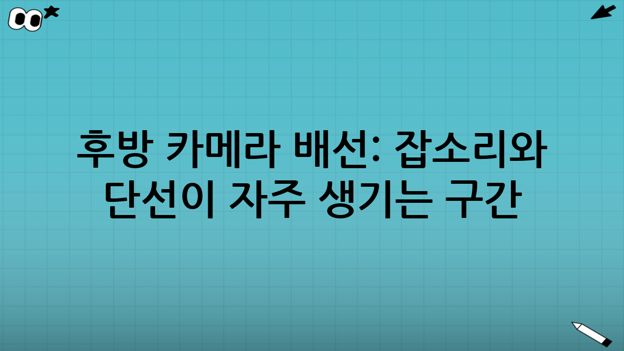 후방 카메라 배선: 잡소리와 단선이 자주 생기는 구간