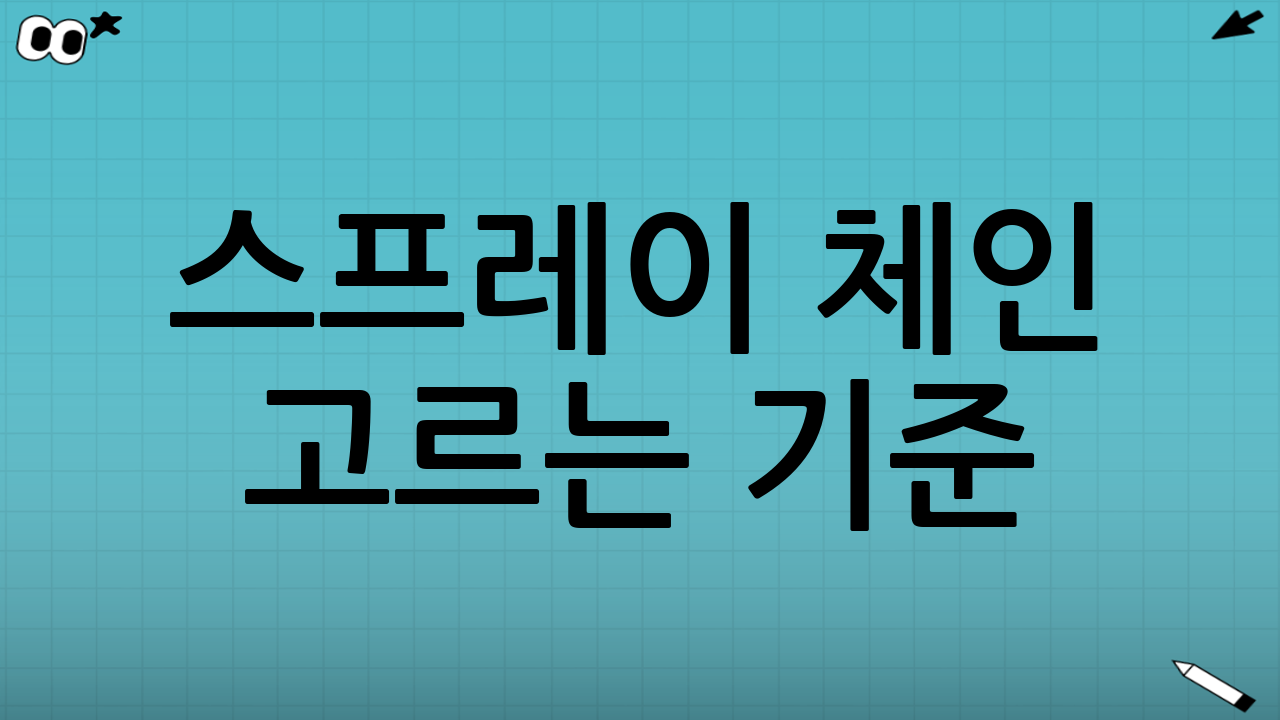 스프레이 체인 고르는 기준(솔직 체크리스트)