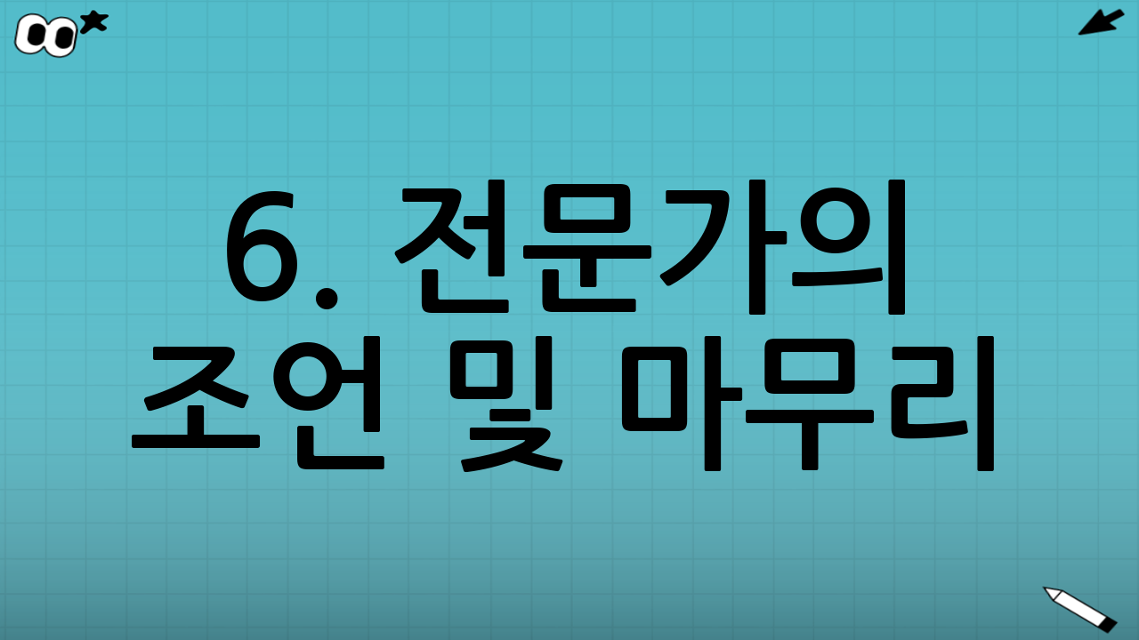 6. 전문가의 조언 및 마무리