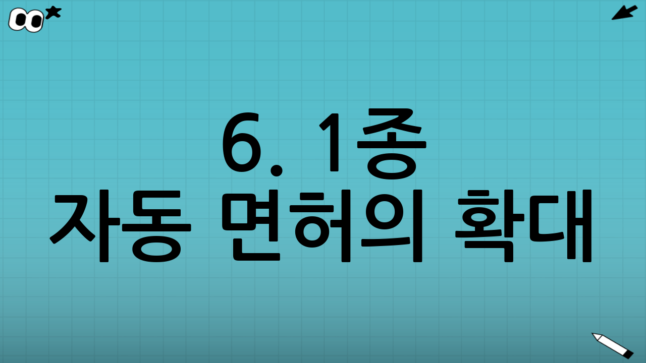 6. 1종 자동 면허의 확대