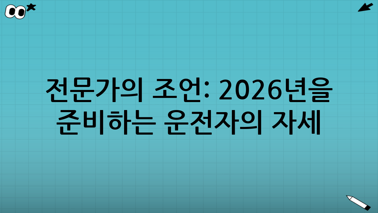 전문가의 조언: 2026년을 준비하는 운전자의 자세