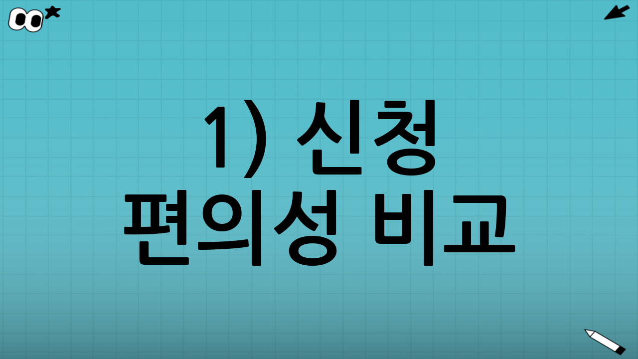 1) 신청 편의성 비교