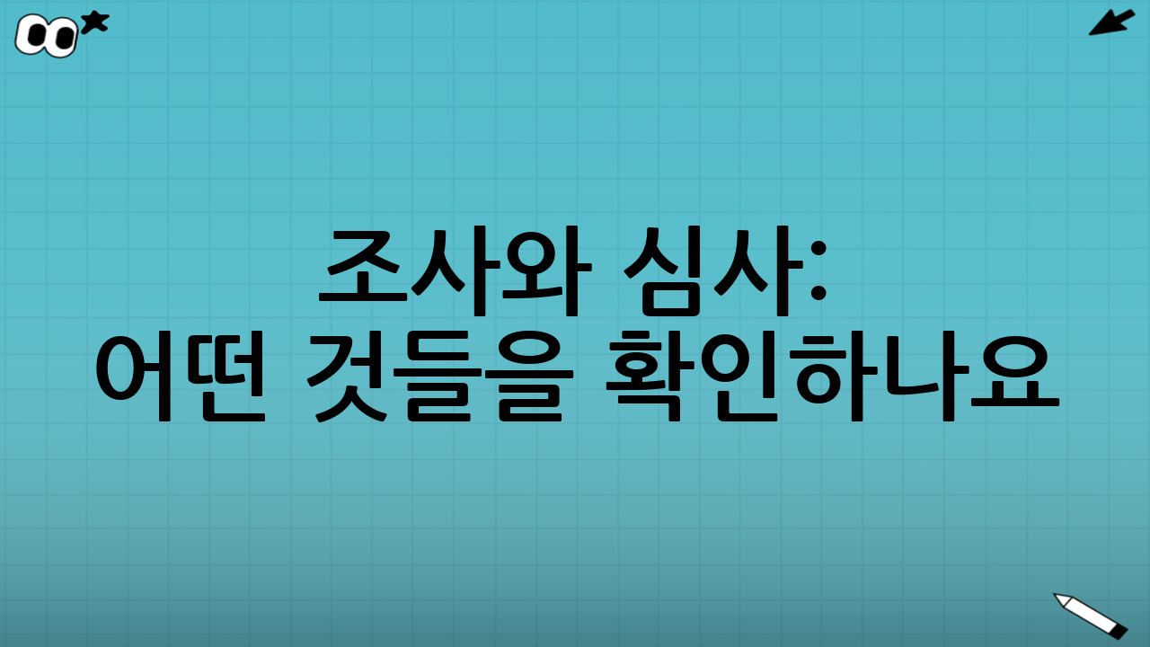 조사와 심사: 어떤 것들을 확인하나요?