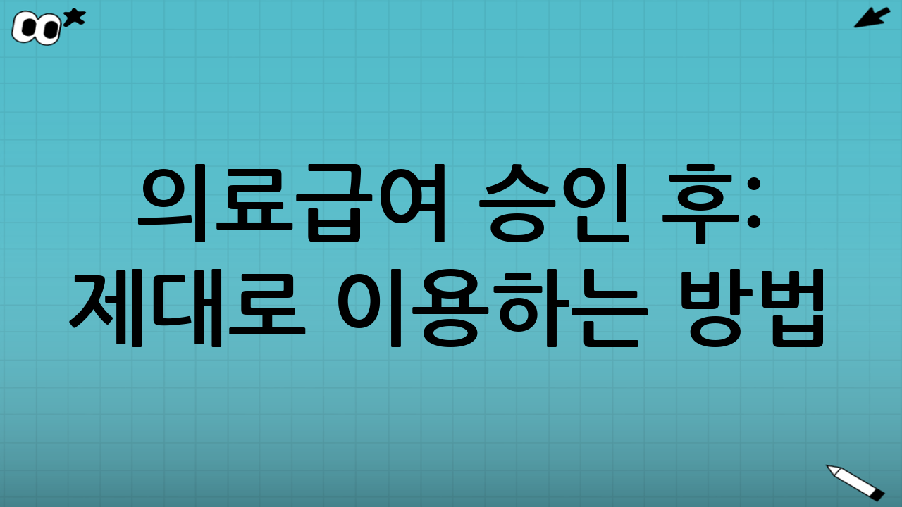 의료급여 승인 후: 제대로 이용하는 방법(혜택을 지키는 핵심)