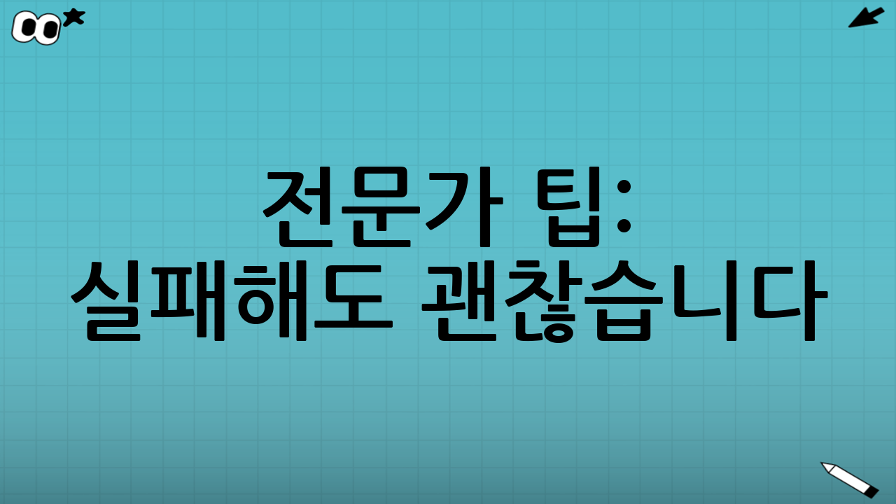 전문가 팁: 실패해도 괜찮습니다