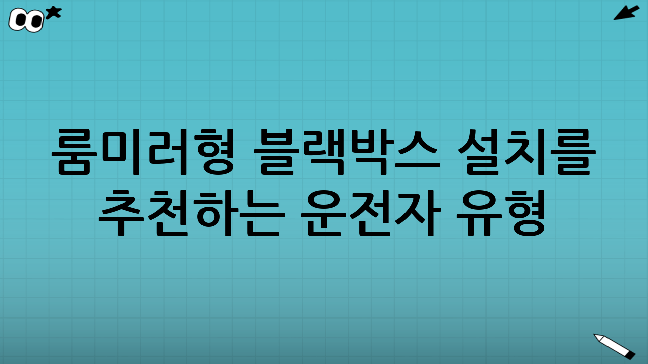 룸미러형 블랙박스 설치를 추천하는 운전자 유형