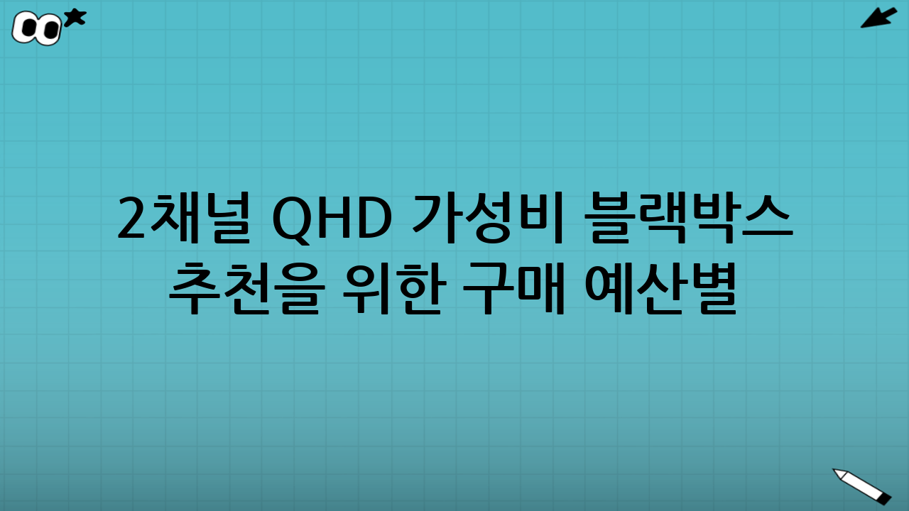 2채널 QHD 가성비 블랙박스 추천을 위한 구매 예산별 가이드(실전형)