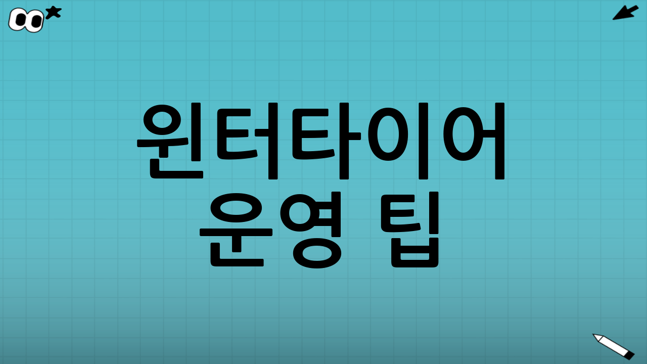 윈터타이어 운영 팁: 안전을 더 끌어올리는 방법