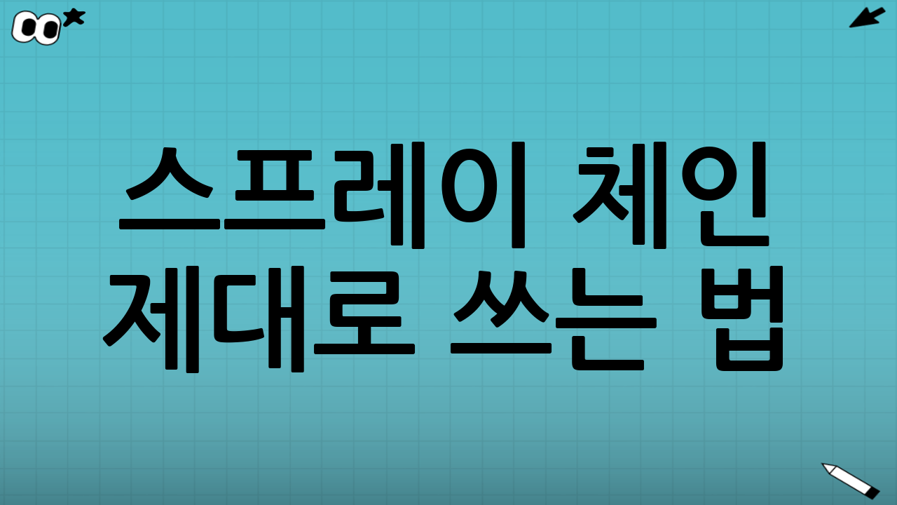 스프레이 체인 제대로 쓰는 법(실패 방지 핵심만)