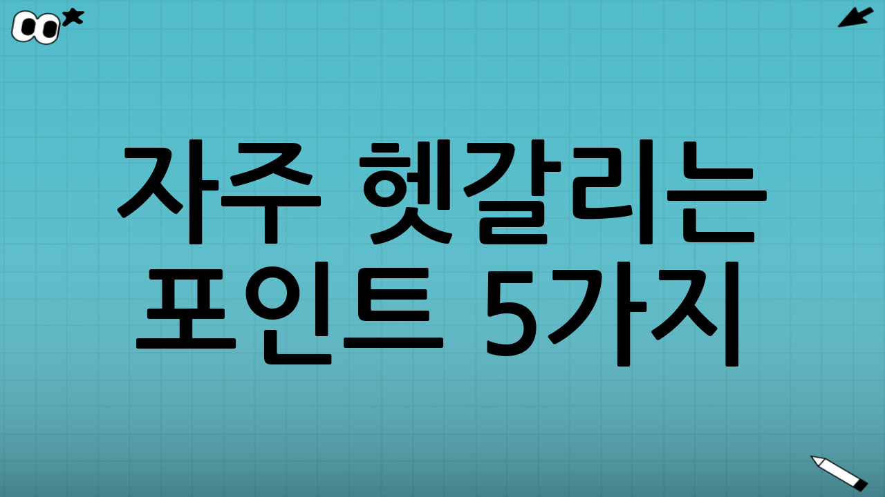 자주 헷갈리는 포인트 5가지
