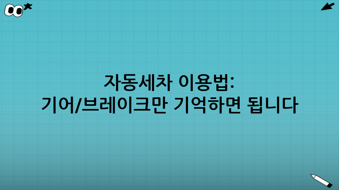 자동세차 이용법: ‘기어/브레이크’만 기억하면 됩니다