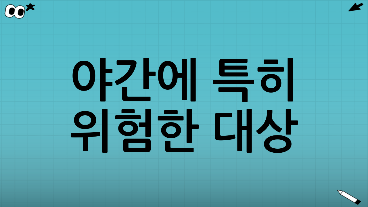 야간에 특히 위험한 대상: 보행자·이륜차·무단횡단