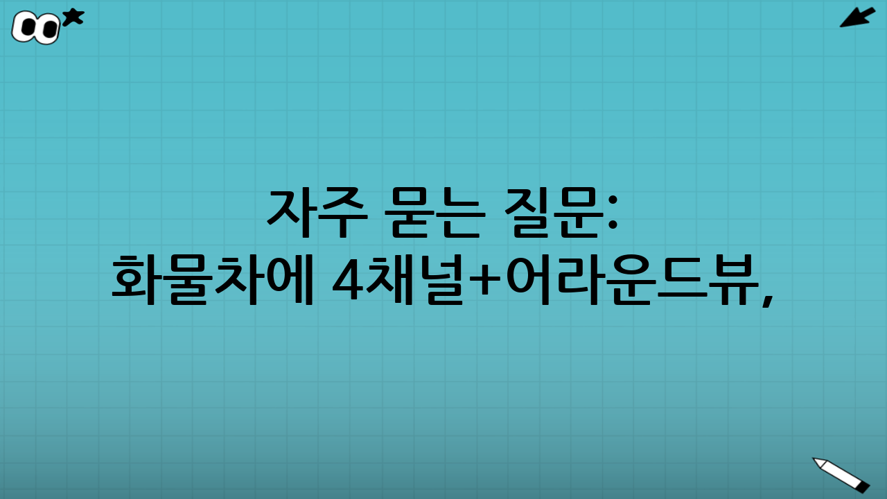 자주 묻는 질문: 화물차에 4채널+어라운드뷰, 과한가요?