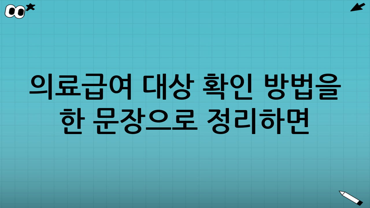 의료급여 대상 확인 방법을 한 문장으로 정리하면
